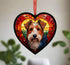 Welsh Terrier Stained Glass Effect Heart Suncatcher
